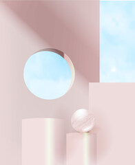 Realistic showcase podium, great for product display and scene background.