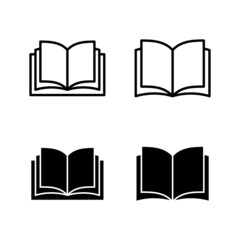 Book icons vector. open book sign and symbol. ebook icon