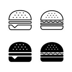 Burger icons vector. burger sign and symbol. hamburger