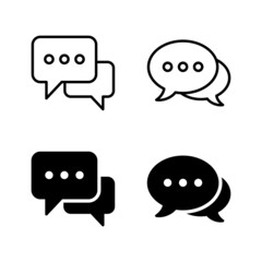 Chat icons vector. speech bubble sign and symbol. comment icon. message