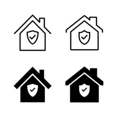 home insurance icons vector. home protection sign and symbol