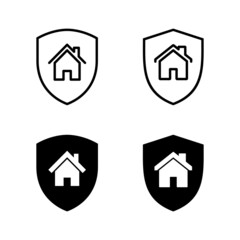 house insurance icons vector. house protection sign and symbol