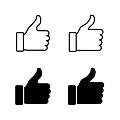 Like Like icons vector. Thumbs up sign and symbol. Hand likeicons vector. Thumbs up sign and symbol. Hand like