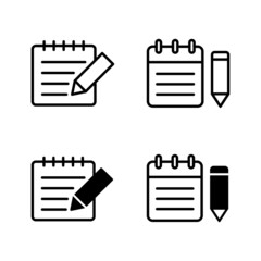 Note icons vector. notepad sign and symbol