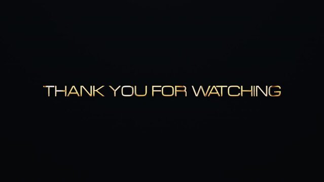 Thank you for watching text word gold light animation loop with glitch text effect. 4K 3D seamless looping Thank you for watching effect element for Cinema trailer, Sales Marketing title banner. Old G