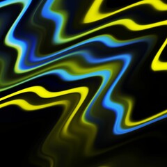 Blue yellow swirls, abstract background with lines