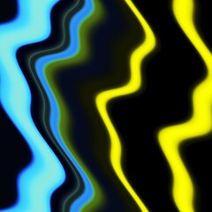 Blue yellow swirls, abstract background with lines