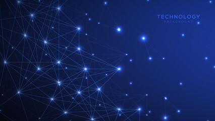 Abstract digital technology background with network connection lines