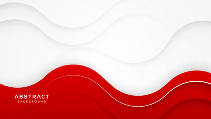 Modern wave abstract red white background