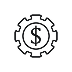 Money gear icon design. vector illustration