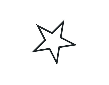 Star icon in flat design. black star icon on white background. Vector illustration.