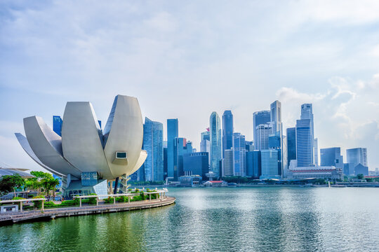 landscape scenery of central business district in Singapore