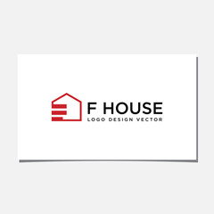 F HOUSE LOGO DESIGN VECTOR
