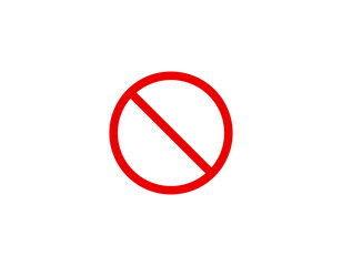 No sign vector stop sign icon. Simple red warning isolated symbol.