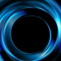 Blue glossy smooth circle abstract geometric background. Vector design