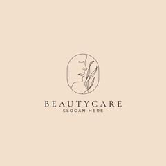 Beauty care women minimalis simple logo design