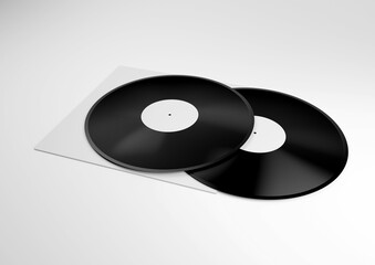 Mockup of a vinyl and cover box 3d render illustration