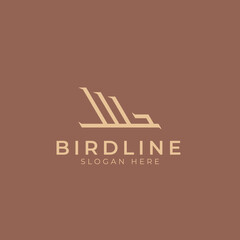 Bird line simple flat logo design