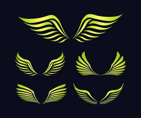 Wings Collection emblem badge Logo template