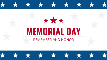 Obraz na płótnie Canvas memorial day remember and honor american flag background editable for poster, banner, and social media.