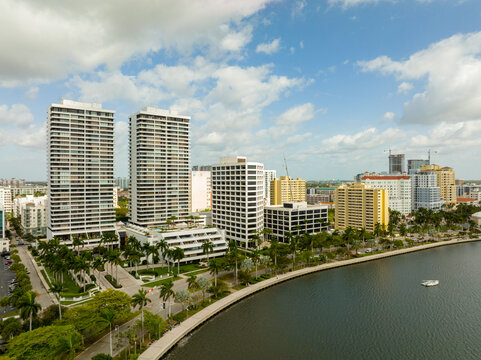 Aerial drone photo Downtown West Palm BEach WPB FL