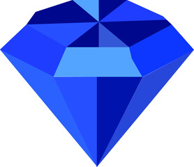 illustration of diamond in blue, on white background
