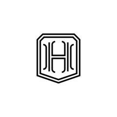 h initial logo design vector template