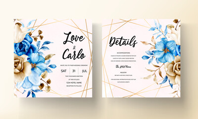watercolor floral wedding invitation card design