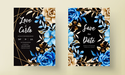 watercolor floral wedding invitation card design