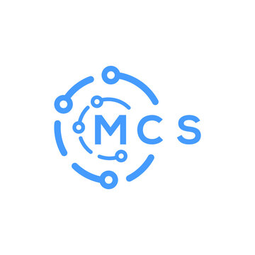 MCS technology letter logo design on white  background. MCS creative initials technology letter logo concept. MCS technology letter design.

