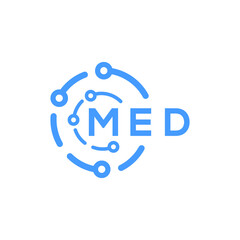 MED technology letter logo design on white  background. MED creative initials technology letter logo concept. MED technology letter design.
