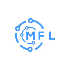 MFL technology letter logo design on white  background. MFL creative initials technology letter logo concept. MFL technology letter design.
