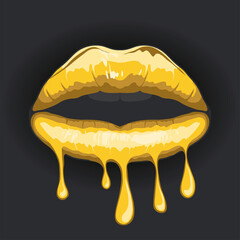 goldene Lippen schmelzen © Gstudio