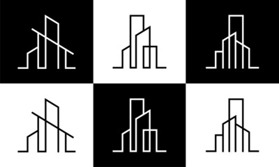 Building construction logo. Geometric line logo. Vector. illustration