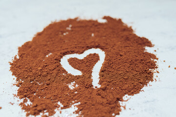Coffee grind in white background texture, banner, closeup