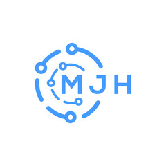 MJH technology letter logo design on white  background. MJH creative initials technology letter logo concept. MJH technology letter design.