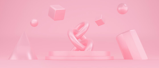 Podium empty space for display product, award and Other. 3D rendering