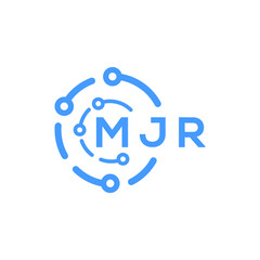 MJR technology letter logo design on white  background. MJR creative initials technology letter logo concept. MJR technology letter design.