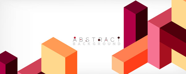 Abstract background. 3d cubes, cubic elements and blocks. Techno or business concept for wallpaper, banner, background, landing page