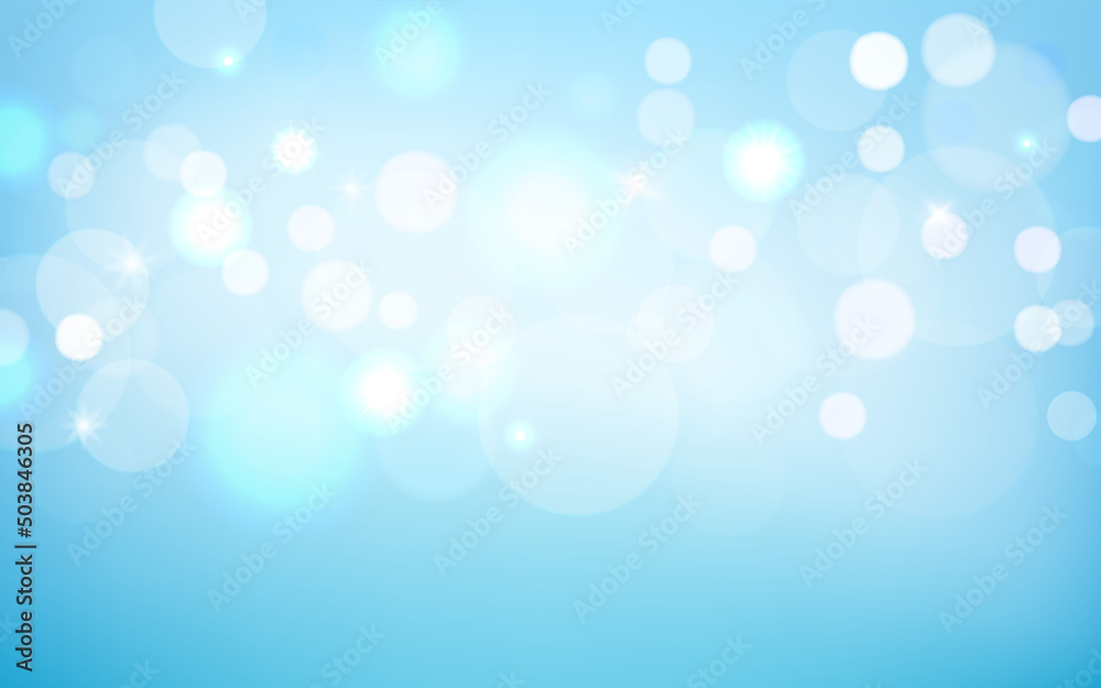Poster abstract blue background with bokeh effect. vector illustration