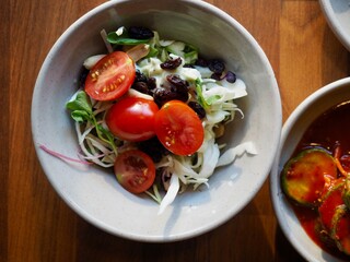 다양한 채소 샐러드, 음식, 요리, 식사