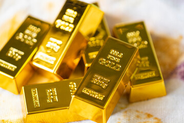 Gold bars, Stack of gold bars financial business economy concepts, wealth and reserve success in...