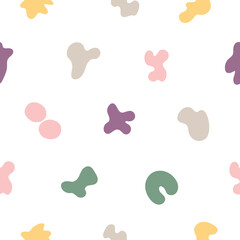 Abstract seamless pattern. Simple organic shape. Colorful surface design