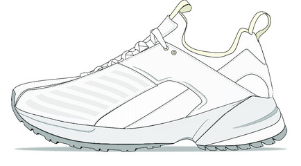 Basic Running Sneaker Design Vector Template 