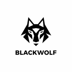 wolf head logo fox design vector