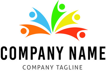 People together a vector logo design