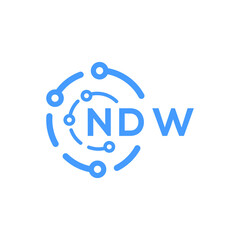 NDW technology letter logo design on white   background. NDW creative initials technology letter logo concept. NDW technology letter design.
