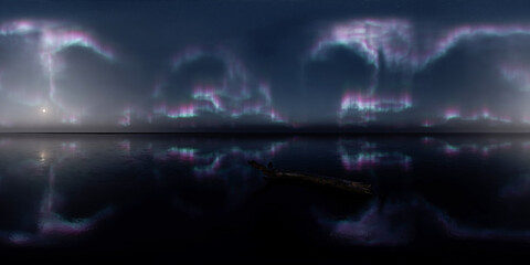 HDRI - Ice terrain with Aurora Borealis on the sky 02 © Marin