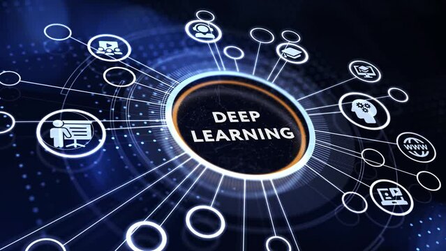 Deep learning artificial intelligence neural network. Technology, Internet and network concept.