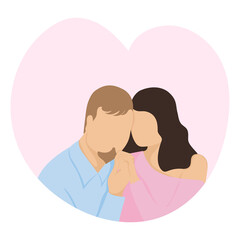 Obraz premium Faceless couple holding hands. Romantic set. Vector illustration